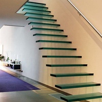 DAIYA chaise monte-escalier avec garde-corps en verre trempé
