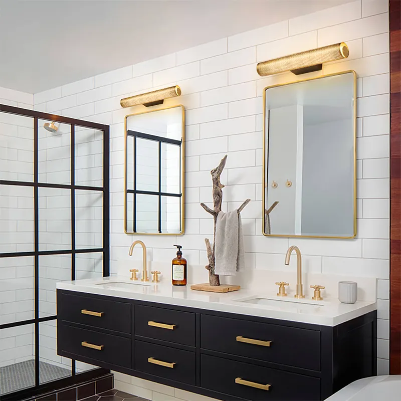 9W LED Brass Bathroom Wall Sconce: Elegant Mirror Wall Lights For Exquisite Vanity Lighting