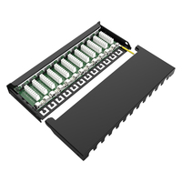 Panneau de brassage FTP 0,5U 12 ports Cat6/Cat6A avec boîtier métallique T568A et T568B, gestion des câbles pour rack 10 pouces