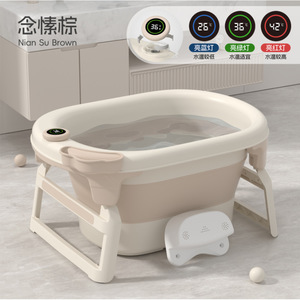 Bañera para Bebé Plegable de Gran Tamaño con Control de Temperatura para Recién Nacidos de 0 a 12 Meses, Bañera de Plástico para Uso Doméstico - Product Image 3