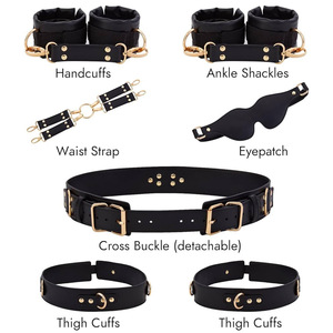 Set BDSM per Adulti con 11 Pezzi, Cinture Regolabili per Uomo <span class=keywords><strong>e</strong></span> Donna, Rosso <span class=keywords><strong>e</strong></span> Nero, SM per Marito <span class=keywords><strong>e</strong></span> Moglie - Product Image 4