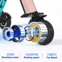 Trottinette électrique pliable à 3 roues TopMate ES33 en alliage d'aluminium léger, batterie 36V 7.8AH, fonction marche arrière, clé, 250W, étanche
