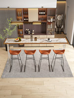 Table de bar longue murale moderne et créative en marbre pour 4 personnes, usage commercial, idéale pour la maison, l'appartement, le balcon, les espaces de loisirs