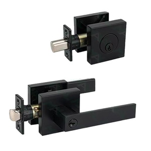 Äußeres schwarzes Türschloss-Set Combo-Schloss-Hochleistungs-Tür knauf griff und Einzylinder-Riegels chloss - Product Image 1