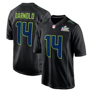 2026 Super Bowl LX Carbon Fashion Seattle Jersey Custom American Football Shirts Gestikte Geborduurde Jeugd Uniformen Sportkleding - Product Image 4