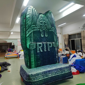 ป้ายหลุมศพเป่าลมขนาดยักษ์แบบกำหนดเองพร้อมลายหัวกะโหลกสีทอง ป้ายหลุมศพสไตล์วินเทจสำหรับตกแต่งบ้านผีสิงในงานปาร์ตี้ฮาโลวีน - Product Image 4