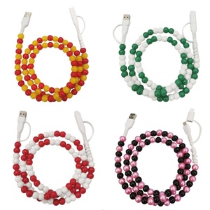 <span class=keywords><strong>Cable</strong></span> de Carga para Teléfono con Lazo Colorido Hecho a Mano con Cuentas para Niñas - Product Image 5