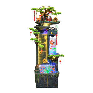 Fontaine de rocher décorative d'intérieur de style chinois avec circulation d'eau, aquarium et lumières pour la maison, le bureau et le Feng Shui - Product Image 5