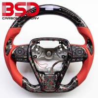 Accessoires intérieurs pour Toyota Camry TRD SE XSE LE XLE GR Corolla Sports Car, volant en fibre de carbone forgée blanche avec LED et indicateur de régime.