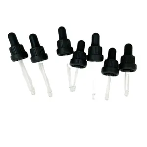 18/410 18mm Schwarz Kunststoff Manipulationssicheren Kinder Pipette Schraube Dropper Kappe für Ätherisches Öl Flasche