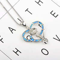 Collier serpent en opale bleue tendance européen-américain pour femmes, style hawaïen, design cœur, chaîne de pull surdimensionnée