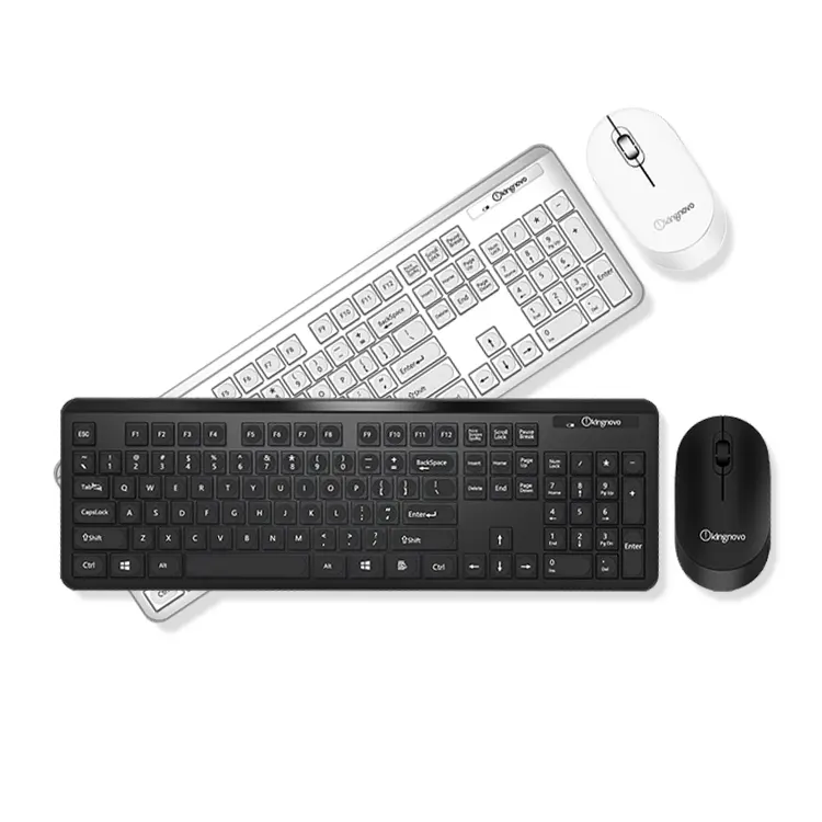 Silent USB Wireless Keyboard and Mouse Combo for Mac OS Desktop Laptop PC Full Size Color Box ABS Plastic Stock Teclado Mini FCC