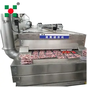 1000kg/H Seafood Meat Lobster Crab IQF Liquid Nitrogen Deep Freezing Tunnel Freezer