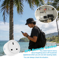 Prise intelligente Wi-Fi Tuya pour le Royaume-Uni avec mesure de consommation Wi-Fi, prise Cozylife avec télécommande, fonction de minuterie et commande vocale Alexa