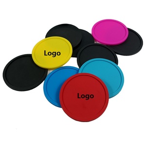 Custom Logo Print Classic Soft <b>Silicone</b> Coaster Non-Slip Reusable Promotional Round 9.7cm Diameter Non-Toxic for Drink - Product Image 1