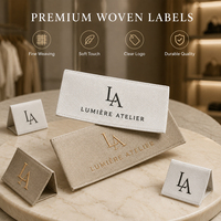Étiquettes tissées classiques à coudre pour l'image de marque et les instructions d'entretien sur les vêtements
