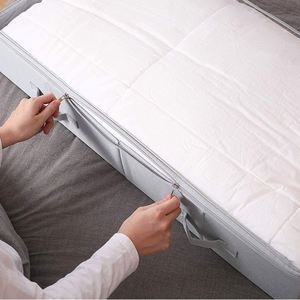 Organizador Plegable de Tela de Lino Más Vendido con Tapa Transparente de PVC para Almacenamiento Bajo la Cama, para Ropa, Bolsos, Manualidades y Costura para Armario - Product Image 2