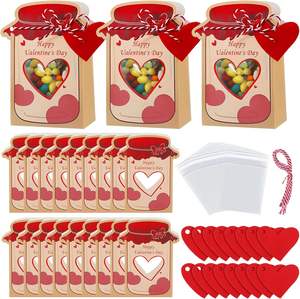 Sacs en papier 3D DIY pour bonbons et friandises en forme de bocaux Mason pour la Saint-Valentin, échange de cadeaux, décoration de table DIY, école, salle de classe, mariage - Product Image 2