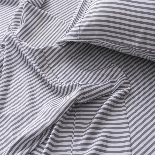 bamboo sheets bedding sets fashion stripe design China supplier 300 TC/ 400 TC OEKO-tex