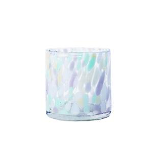 Portavelas de Vidrio Soplado con Diseño de Dálmata, Hecho a Mano, Decoración para el Hogar, Vasos con Diseño Moteado, Frascos de Vidrio para Velas Aromáticas - Product Image 1
