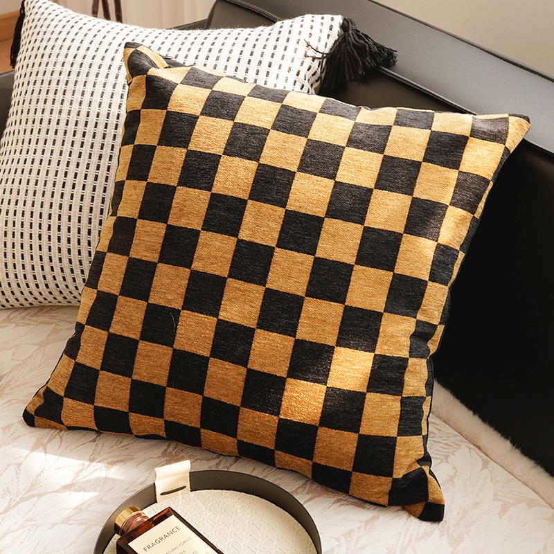 Brown black checkerboard square