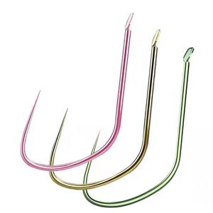 Nhà Máy Đầy Màu Sắc Hợp Kim Titan Móc Câu Cá Cạnh Tranh Wolf Răng Móc Biển Công Cụ Câu Cá Bulks Hộp Cá Chép Móc Câu Cá - Product Image 1