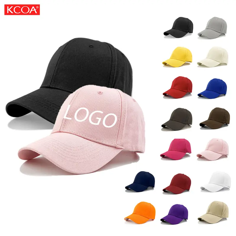 Gorra de béisbol del deporte del visera de colores lisos unisex del precio de fábrica de la venta caliente de KCOA