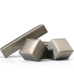 Customizable Brushed Pu Jewelry <b>Box</b> Square Shape With Logo Printing For Luxury Jewelry Store Wholesale - Product Image 1