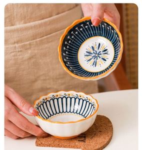 ชามลายโบฮีเมียนสีเหลือง | เซรามิกแบ่งผิดปกติ (ซอสถั่วเหลืองซูชิ) - Product Image 3