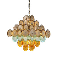 Lustre français de luxe en verre de Murano pour restaurant, salle à manger, chambre à coucher, bureau, éclairage duplex de qualité supérieure, design élégant