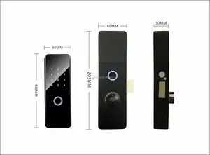 Fingerprint Dual Sides Fingerprint Metal Gate Lock Keypad Card Door Lock