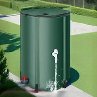Collecteur d'Eau de Pluie Portable 100 L en PVC Pliable, Durable et Étanche