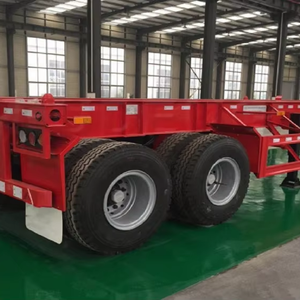 Semi-remorque plateau porte-conteneurs à châssis squelette en acier de 20 pieds à 2 essieux de haute qualité avec une charge utile de 30 000 kg, en promotion - Product Image 1