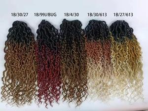 Ombre noir brun blond Boho déesse Locs Crochet cheveux pré-bouclé rivière Locs Boho Locs - Product Image 6