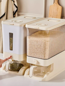 Distributore automatico di cereali in plastica per riso in edizione Deluxe moderne scatole di immagazzinaggio per riso e cibo contenitore per riso - Product Image 6
