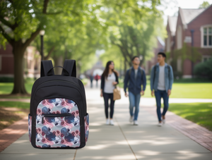 Zaino Casual da Donna in Poliestere con Motivo Floreale, Capacità Media, Resistente all'Acqua, per Uso Quotidiano, con Tracolla, Forma Quadrata - Product Image 2