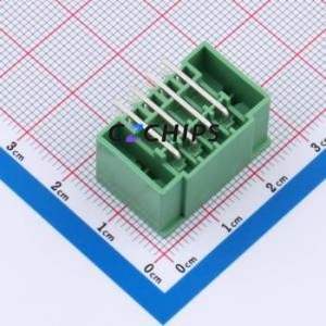 DB2ERHBM-3.5-2*4P-GN Plug-in Terminal Block Bent Lead Through Hole,P=3.5mm Board-to-Board / Socket - Closed Screw Fixing 2x4P - Product Image 2