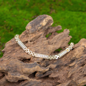 Pulseras y Brazaletes de Moda con Dije Rectangular de Zirconia Chapado en Oro de 22k y Cadena de Cobre Chapado en Oro con Aleación de Cobre - Product Image 1