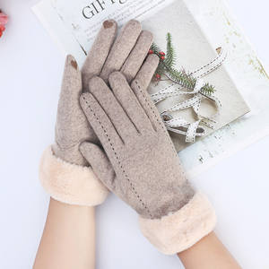 Gants Femme Automne Hiver Nouvelle Mode Mignon Fourrure Mitaines Chaudes Plein Doigt Mitaines Femme Sport Extérieur Gants Femme Ecran - Product Image 4