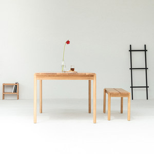 Modern Minimalist <b>Solid</b> White Oak Rectangular Dining <b>Table</b> with Large Board Assembly Required - Product Image 2