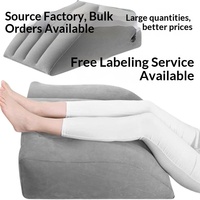 Coussin gonflable éco-responsable en stock pour les jambes, aide à l'élevation des pieds, soulagement de la pression, relaxant pour les genoux, anti-fatigue, forme trapézoïdale