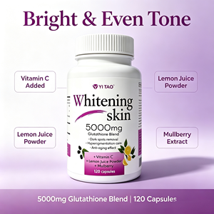 Capsules de Glutathion Marque Blanche 5000mg Éclaircissement de la Peau Taches Brunes Hyperpigmentation Anti-Âge Vitamine C Citron Mûrier OEM - Product Image 5