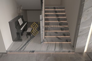 Panneaux muraux naturels blancs du Brésil YUSHI, dalles de quartzite Mont Blanc personnalisables, polies, grandes dalles, 1 an, villa, hôtel, <span class=keywords><strong>escalier</strong></span> - Product Image 4