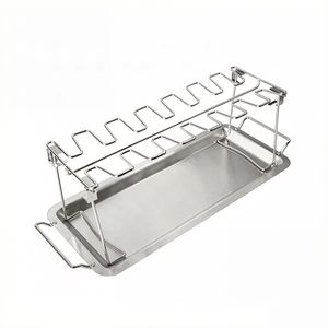 Supporto Reversibile in Acciaio Inossidabile per Arrosto, Griglia per Forno, Inserto Verticale per Arrosto di Tacchino, Pollo, Agnello e Carne - Product Image 5