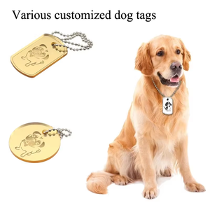 Direktverkauf vom Hersteller Individuelles Logo Lasergravierte Aluminium Edelstahl Anhänger Mode Hundemarke Messing Metallhandwerk - Product Image 4