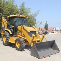 Obral mesin ekskavator Backhoe 4x4 traktor dengan pemuat dan ekskavator Backhoe roda pengangkut Mini