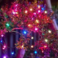 Guirlande lumineuse LED multicolores Merry Tree 80 LED 10 m, fonction clignotante, écologique, forme hexagonale, intérieur/extérieur, pour le Ramadan
