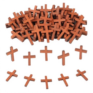 Porte-clés en bois en forme de croix, pendentif religieux chrétien, durable, souvenir de baptême ou de Pâques - Product Image 3