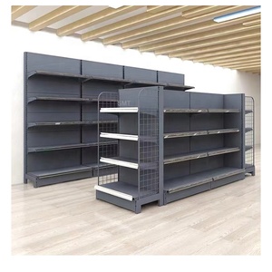 Étagère Gondole Robuste à Panneau Arrière Solide, Simple et Double Face, en Métal, pour Supermarché, Capacité 120 kg - Product Image 4