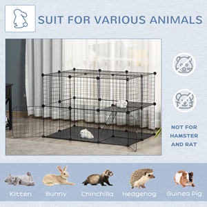 Vente flash : <span class=keywords><strong>Cage</strong></span> pour animaux de compagnie en métal à 3 niveaux, détachable, grande, pour lapins, enclos modulaire combinable pour petits animaux - Product Image 5